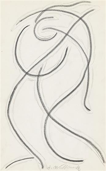 ABRAHAM WALKOWITZ Three abstract pencil drawings of Isadora Duncan.